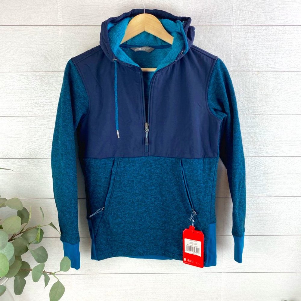 The North Face Tech Sherpa Women's XS Hoodie turquoise